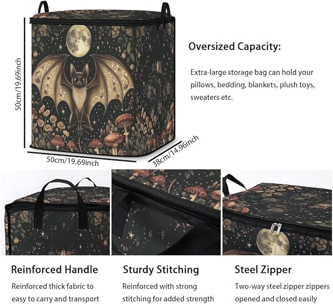2pcs closet organizers and storage under bed,clothing blanket sweater sheet bedding comforter duvet quilt pillow toy storage bags with lids,dorm room essentials for containers 95L