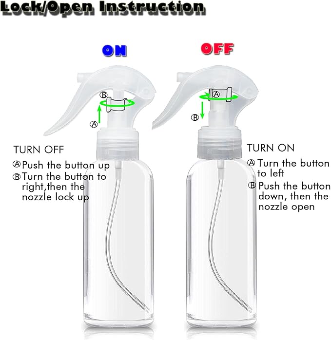 Small Spray Bottles, Hair Spray Bottle 3.5oz/100ml Clear Plastic Fine Mist Travel Size Mini Empty Bottle Set Refillable Reusable Liquid Container for Essential Oils Water Squirt (2 Pack)