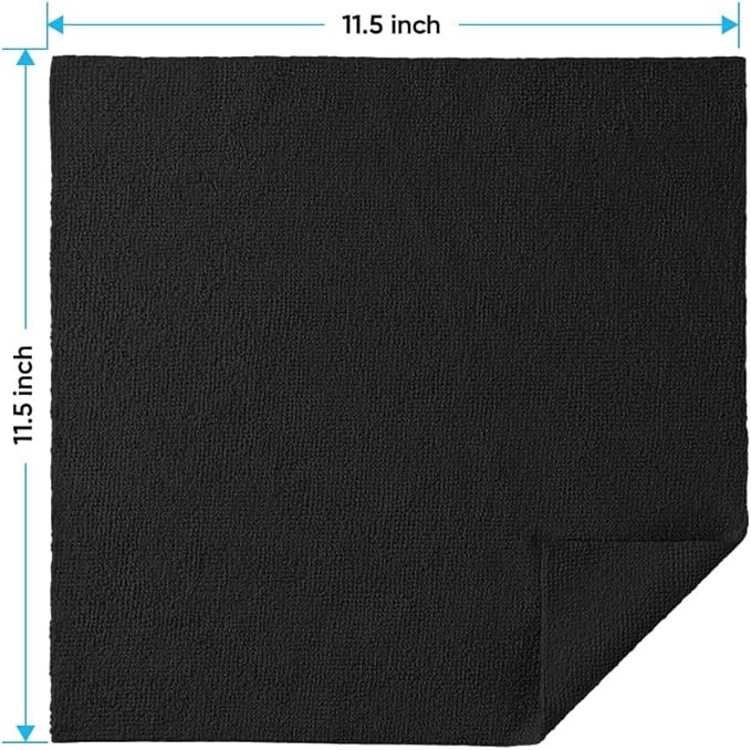 HOMEXCEL Black Microfiber Cleaning Cloths, 100 Pack Microfiber Towels for Cars, Lint Free & Scratch-Free Bulk Cleaning Rags for House, Kitchen, Car and Shop, Absorbent Cleaning Towels 11.5 x 11.5 inch