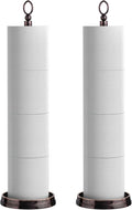 ROLABAM Toilet Paper Holder Stand, Free Standing Toilet Paper Storage for Bathroom, Weighted Base with Reserve for 4 Roll (2 Pack, Oil Rubbed Bronze)