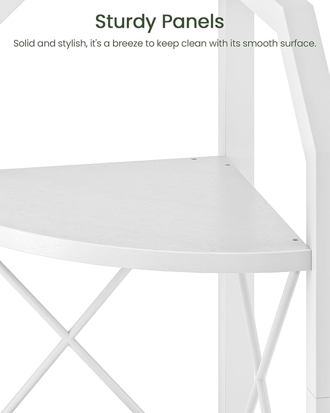 6-Tier Industrial Corner Shelf, 71.2" Corner Storage Stand, Plant Stand Display Shelf, Corner Bookcase for Bedroom, Living Room, Home Office, White TCJ11WB