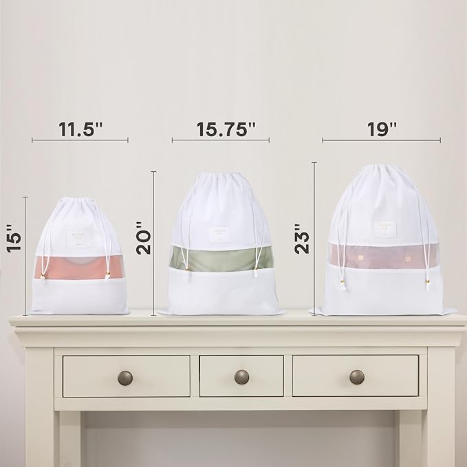 Hayden Hill Luxury Organic Cotton Sweater Bag and 3 Dust Bags - 18" Garment Bag and Dust Bags For Handbags - Certified Carbon Neutral
