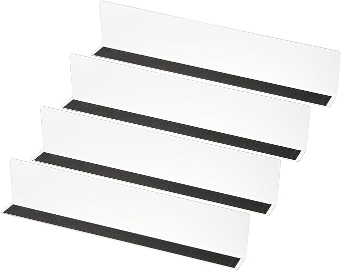 PATIKIL 4 Pack Shelf Dividers for Closet Organization, 15.8x1.6x3.2 Acrylic Magnetic Closets Separator Kitchen Cabinet Shelves Under Bed Blocker for Bedroom Kitchen Office, Clear