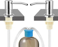 2-Pack Stainless Steel Soap Dispenser for Kitchen Sink, Built-in Kitchen soap Dispenser Kit with 47" Extension Tube, Check Valve,Multiple Sealing Plugs, No More Frequent Refills