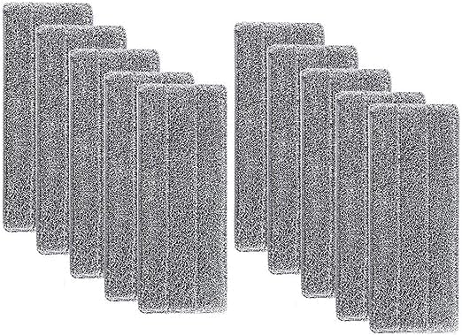 Generic Reusable Mop Pads, 12.6"" X 4.7"" Flat Mop Pads, 5/10 Pack Floor Mop Pads Refills Wet Mop Pads, Washable & Reusable Cloth Mop Head Replacements Microfiber Mop Cleaning Pads (10PC)