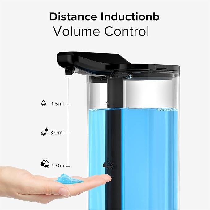 Secura 18.6 oz. Automatic Soap Dispenser, Touchless Liquid Soap Dispenser with SoapGlow Timer, 3 Gear Infrared Distance Sensing Volume Setting Perfect for Kitchen or Bathroom
