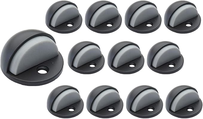 QCAA Low Dome Floor Door Stop, H 25.4 x Diameter 44.5mm, Zinc Die Cast, Oil Rubbed Bronze US10B, 12 Pack, Made in Taiwan