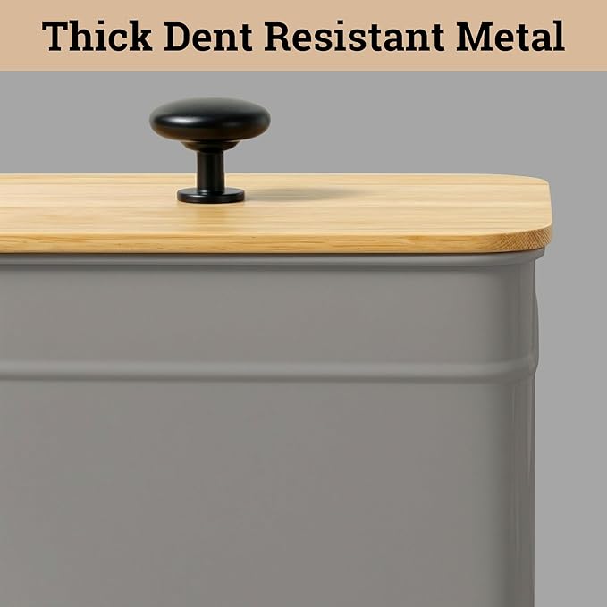 Kitchen Canisters for Countertop Set of 4 with Customizable Chalkboard Labels & Marker Pen - Big Iron Kitchen Canisters with Airtight Lids - Gray Canister Set - Flour and Sugar Containers Farmhouse