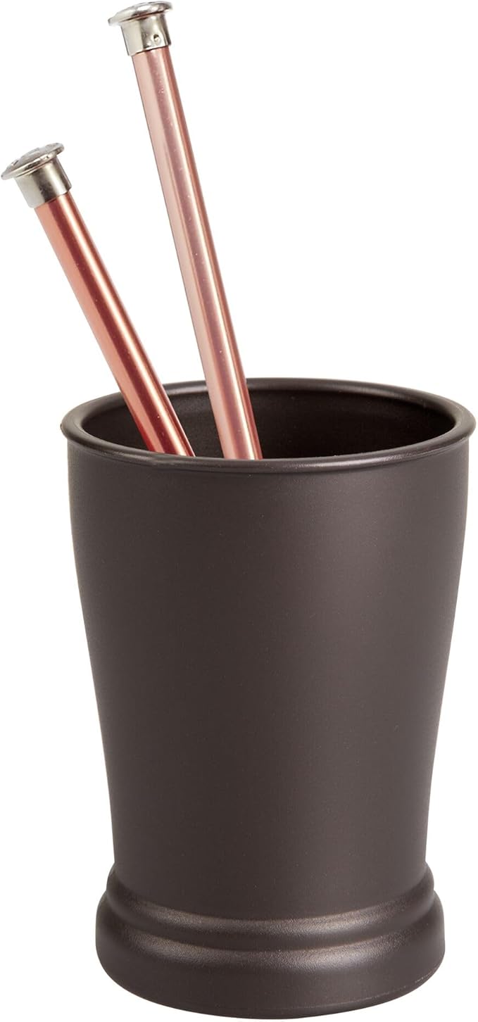 iDesign Plastic Bathroom Tumbler for Countertop or Vanity Storage - Set of 2 - Bronze