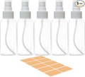 5 Pack 3.4 oz Travel Spray Bottles TSA Approved Fine Mist Travel Size Spray Bottle for Liquids Refillable Empty Clear Plastic Bottles with Labels