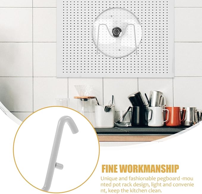 Hemoton Pot Lid Organizer Rack with Pegboard Design Space-Saving Kitchen Storage for Pots and Pans Reusable Pan Cover Holder Fits Multiple Sizes Ideal for Cabinet and Drawer Organization