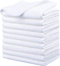 KinHwa Kitchen Washcloths for Dishes Absorbent Microfiber Dish Cloths Quick Dry Dish Rags with Poly Scour Scrub Side Ideal for Kitchen Cleaning (White, 12inchx12inch 9 Pack)