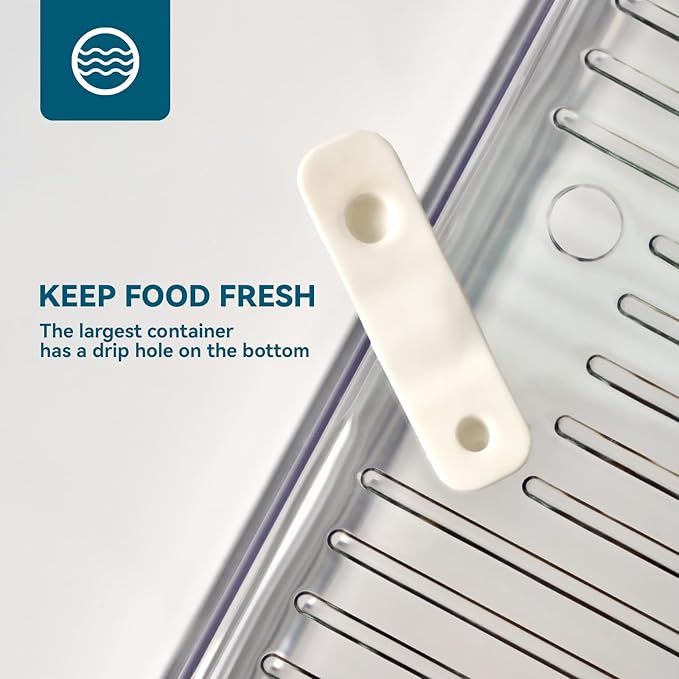 10 Pack Clear Fridge Organizer, Stackable Refrigerator Organizer Bins with Lids, Fridge Storage Containers for Kitchen, Food, Cabinets, Fruits, Vegetables, Cereals
