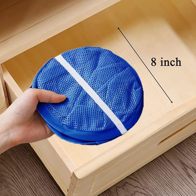 Mesh Laundry Hamper, Pop Up Laundry Basket, Collapsible Clothes Storage Bin for Bedroom, Dormitory, Apartment, Royal Blue