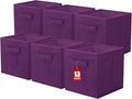 ShellKingdom Storage Bins, Foldable Fabric Storage Cubes And Cloth Storage Organizer Drawer For Closet And Toys Storage, 13 X 13 X 13 INCH, 6 Pack (Purple)