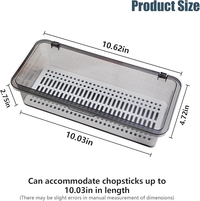 SUNSHNO 4PCS Flatware Tray with Lid and Drainer, Tableware Utensil and Cutlery Drawer Organizer with Lid Covered Silverware Tray to Keeps Your Cutlery Organized and Protected