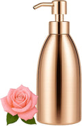 304 Stainless Steel Soap Dispenser 16oz Rust-Proof Liquid Soap Pump Bottle for Kitchen or Bathroom Countertop Hand Dish Lotion Leak-Proof (Rose Gold)