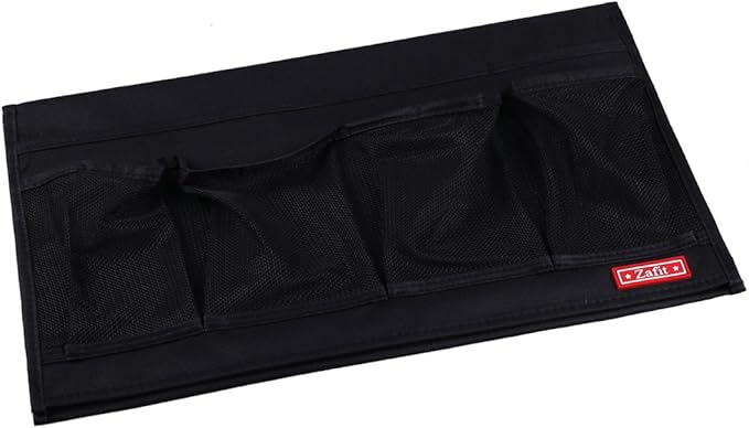 Zafit Bedside Storage Organizer - 6 Pockets, Table Cabinet Caddy for Remotes, Phone, Glasses (Black)