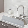 19.29 inch Kitchen Sink Splash Guard, Silicone Sink Baffle Splash Guard, Backsplash Protector for Kitchen Countertop & Bathroom Bathtub with Non-Slip Strong Suction, Gray