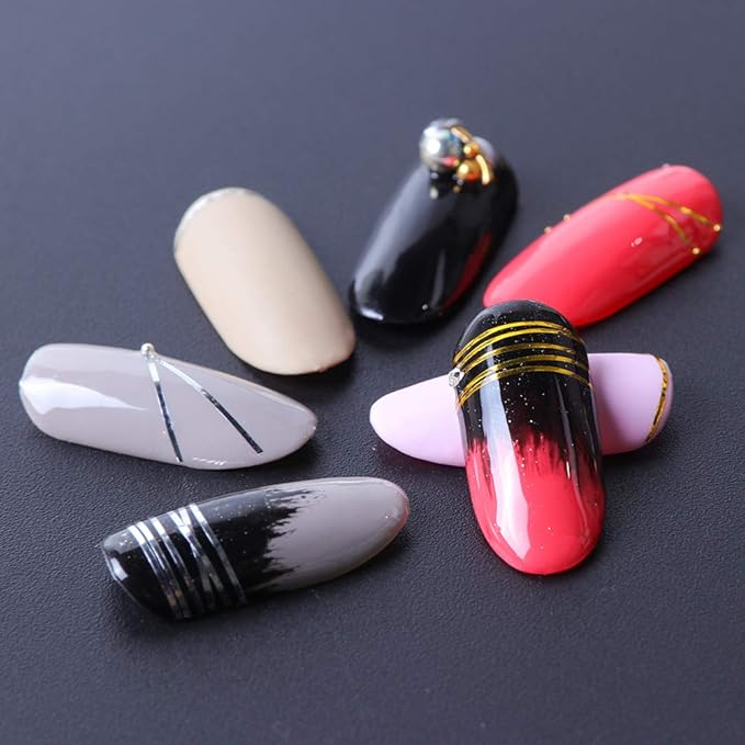 Artdone 38Pcs Nail Striping Tape Lines Kit With Nail Art Pens Dotting Tools And Liner Brushes For Gel Polish Small Detail Drawing Design Paint