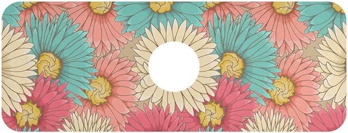 Kitchen Sink Splash Guard 1 PC 14.7 Inch Sink Faucet Mat Splash Guard for Bathroom Countertop Water Absorbent Foldable Cuttable Soft Washable Colorful Flowers