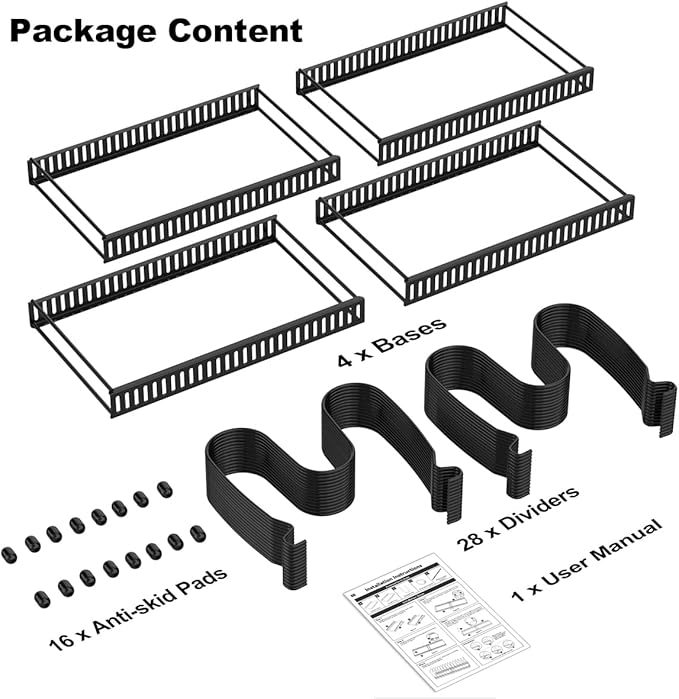 Housolution 2 Pack Pot and Pan Organizer Rack, 12"-23" Expandable Pot Lid Organizer with 14 Adjustable Dividers, Pan Holder Storage Rack for Kitchen Cabinet, Black