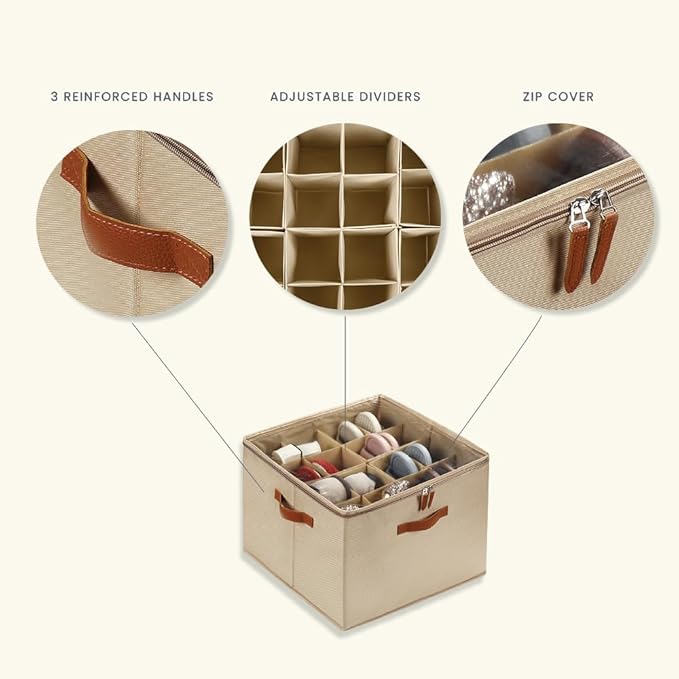 OrganiHaus Shoe Organizer for Closet and Entryway, Fits up to 16 Pairs, Large Shoe Storage Box, Collapsible Shoes Storage Bin, Shoes Container w/Reinforced Handles and Clear Cover - Brown