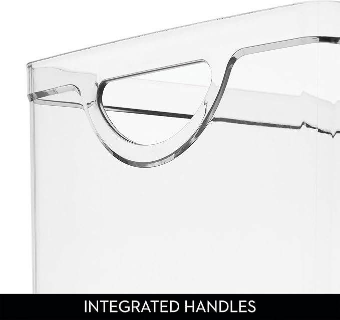iDesign Stackable Clear Plastic Extra Long Storage Bin, Organizer for Kitchen Cabinet or Pantry, 4-Pack