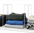 Wire Shelf Dividers - White Closet Organization & Storage Organizer - No Tool Shelf Divider for Wire Shelves - Metal Shelf Accessories – for 12“ Deep Wire Shelves – Tall 16” Height – 4 Pack
