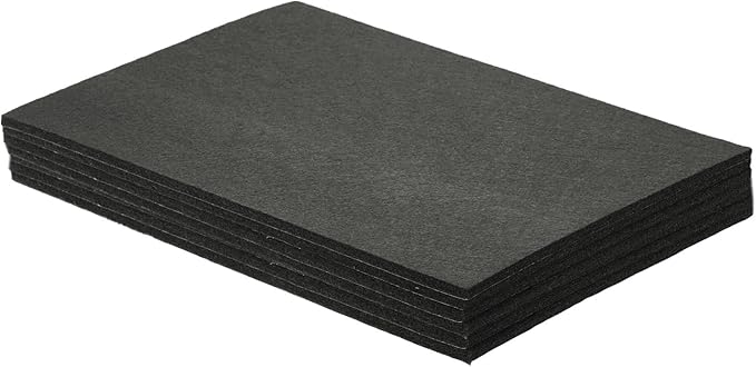 uxcell Felt Furniture Pads, 6Pcs 11.02" x 7.87" Adhesive Backed Felt Non-Slip Anti-Scratch Chair Leg Protectors for Protecting Hardwood Floor, Black