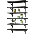 YGEOMER 16.5 Inch Floating Shelves for Wall, Farmhouse Wall Shelves for Bedroom, Bathroom Storage, Living Room and Kitchen Decor (Set of 6 Black)