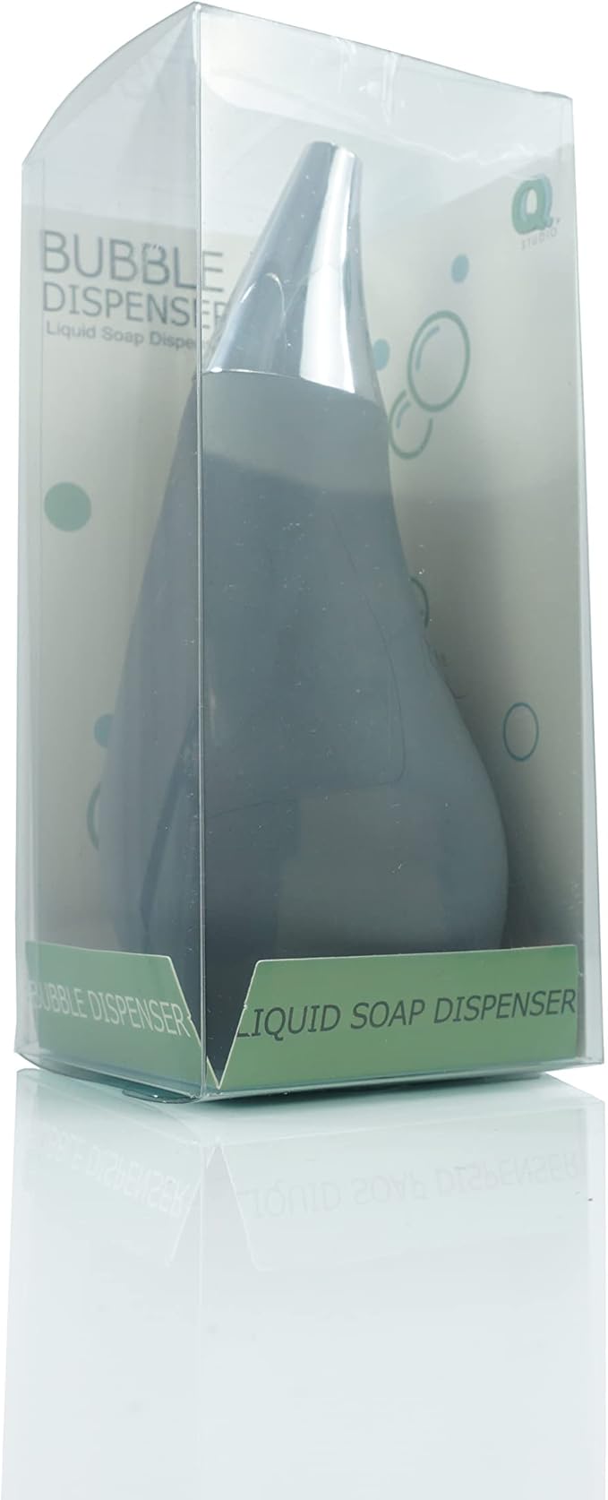 Kitchen Bathroom Counter top Squeezable Soap Dispensers Tear Drop Shape Bottle (Gray, ~7oz)