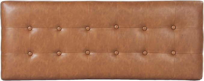 Spatial Order Large Tufted Storage Bench - Carmel Faux Leather
