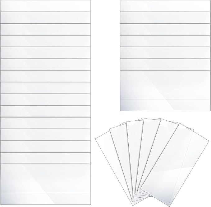 500 Pcs Clear Plastic Tags for Protecting Shelf Label, Price Tag Sign and Ticket Paper Label Holders Library Shelf Dividers Markers for Classroom Office(3 x 1.25 Inches)