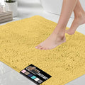 GORILLA GRIP Bath Rug Mat 44x26, Thick Soft Absorbent Chenille, Quick Dry Microfiber Mats, Rubber Backing Washable Shower Floor Rugs, Bathmat Runner, US Designed Bathroom Home Decor Accessories Yellow