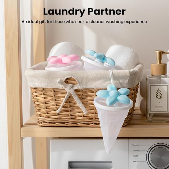 3PCS Floating Hair Filtering Mesh Removal, 2026 New Pet Hair Remover for Laundry, Reusable Lint Catcher for Washing Machine Wool Device, Washing Machine Hair Filter Cleaning Mesh Bag (6 PCS)