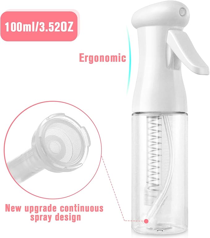 Continuous Travel Spray Bottle,Hair Small Spray Bottl e,Plants Water Spray Mist Bottle,Ultra-Fine Spray Bottle for Hair,Skincare, Plant Care, Pet Grooming, Cleaning(100 ML White)-Christmas