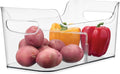 iDesign Divided Fridge Organizer Bin with Handles - Refrigerator or Freezer Bin - Clear