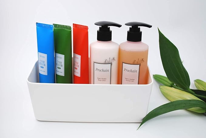 Bath Shelve, Adhesive Shelf Shower Caddy Bathroom Organizer, No Drill Wall Mounted Shower Caddy Basket Plastic，White Storage Rack for Bathroom/Kitchen