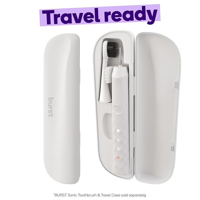Burst Original Sonic Toothbrush Travel Case, White (case only)