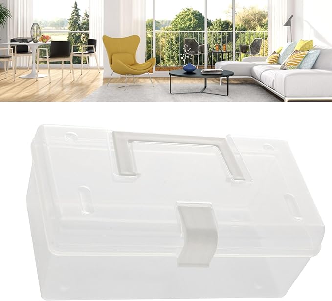 BOENLU Transparent Storage Box, Clear Plastic Container with Handle and Latches for Home and Office Organization