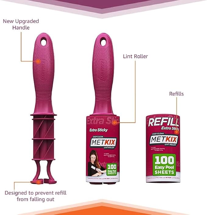 Metkix Refill for Metkix Lint Rollers 4 Pack (Total 400 Sheets)