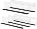 Baluue 5pcs Plastic Shelf Dividers, Closet Shelf Dividers 9.8" Long Clear Cabinet Organizer Separator Clapboard with Magnetic for Supermarket Retail Store