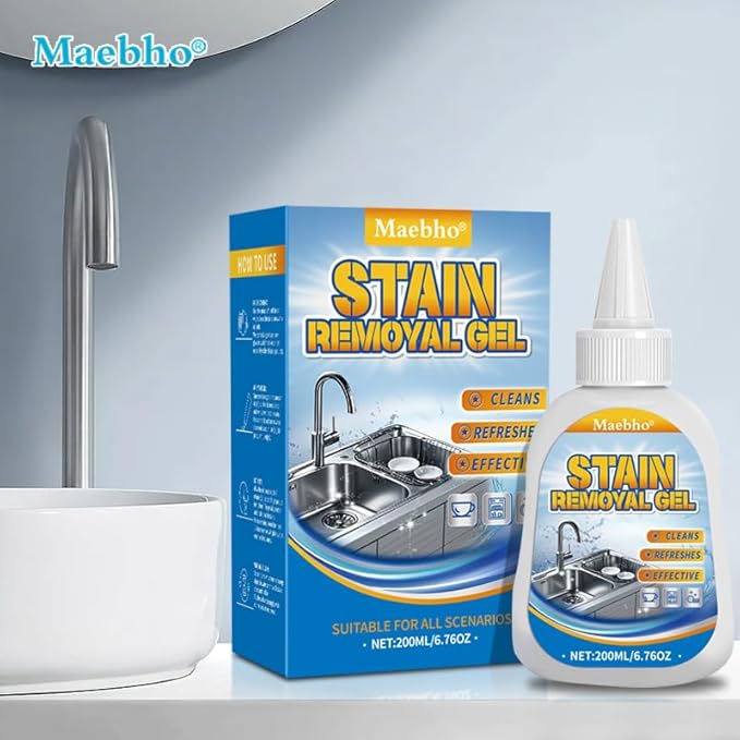 Cleaning Remover Gel,Powerful Home Stain Cleaner Gel, Suitable for Front Loader Washing Machine Seal, Bathroom Grout, Shower, Caulk,Kitchen Tile Gaps (6.76 oz)