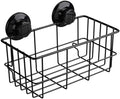 SANNO Suction Cup Shower Caddy Adhesive Deep Bathroom Basket Bath Organizer Kitchen Storage Basket for Gel Holder Bathroom Storage Shampoo, Conditioner,Stainless Steel