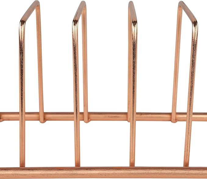 FitWell Kitchen Bakeware Organizer,Plate Racks,Rack for Plastic Lids,Cutting Boards,Cookie Sheets,Pots & Pans Holder,Compact Kitchen Storage,Cabinet Organizer (Copper)