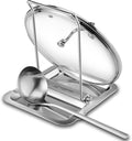 Foldable Stainless Steel Pot Lid Rest, Ladle Holder, Multifunctional Kitchen Organizer Stand, Easy Storage, Dishcloth Rack, Pan Lid Holder, Cooking Utensil Holder Organizer