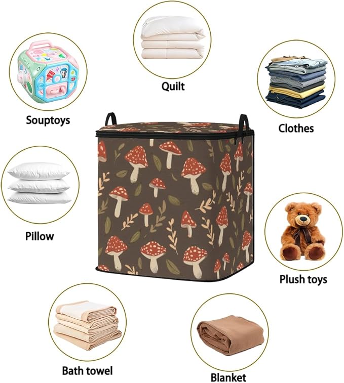 2pcs closet organizers and storage under bed,clothing blanket sweater sheet bedding comforter duvet quilt pillow toy storage bags with lids,dorm room essentials for containers 95L