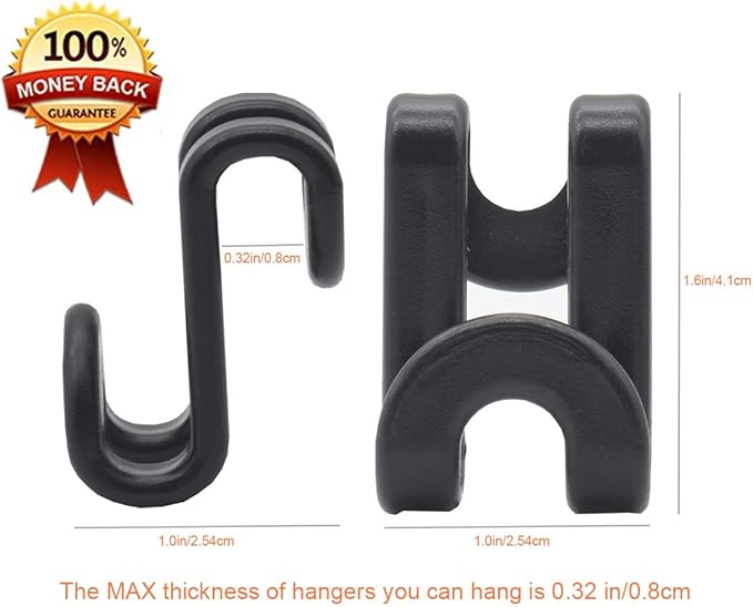 60 Pcs Clothes Hanger Connector Hooks, for Velvet Huggable Hangers, Wooden Hangers, Heavy Duty Space Saving for Closet (Black,60)