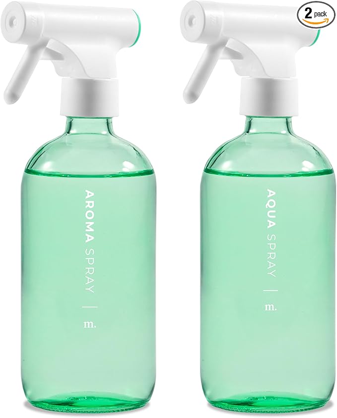 MaisoNovo Spray Bottle for Plants - 16.9 fl oz Green x 2 with 16 Labels